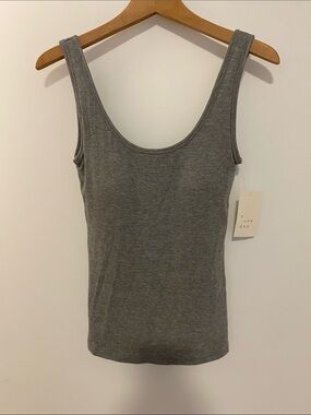 A New day Charcoal Ribbed Scoop Tank with shelf